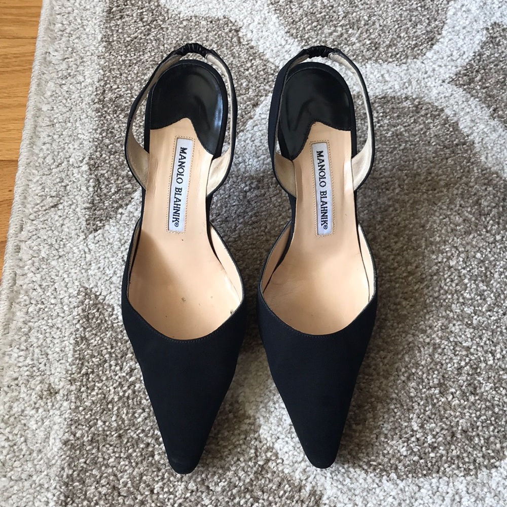 Gorgeous, black Manolo Blahnik slingback pumps